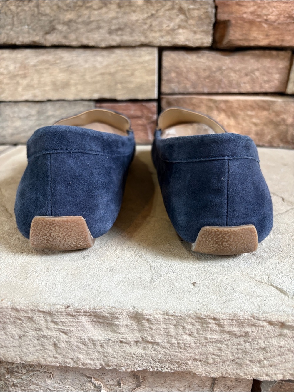Lands End sz 9 blue suede driving later with gold horse bit detail - Picture 6 of 13